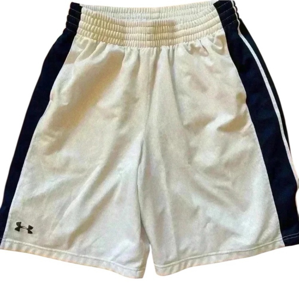 Under Armor Men's Sport Shorts white black medium elastic waist drawstring